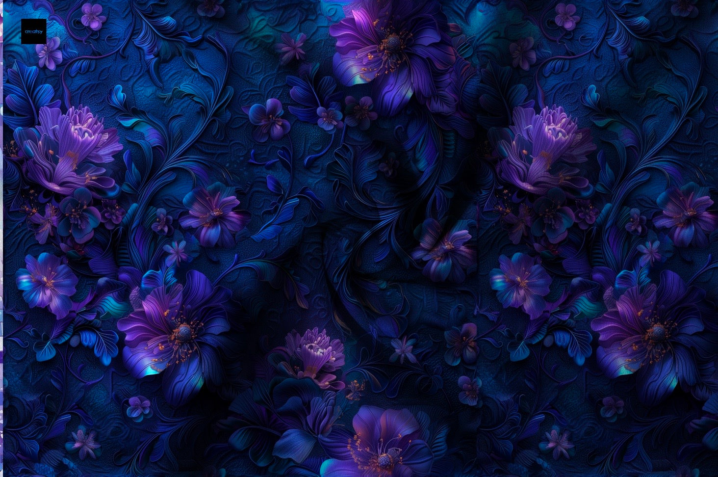 Blau lila Neon Blumen