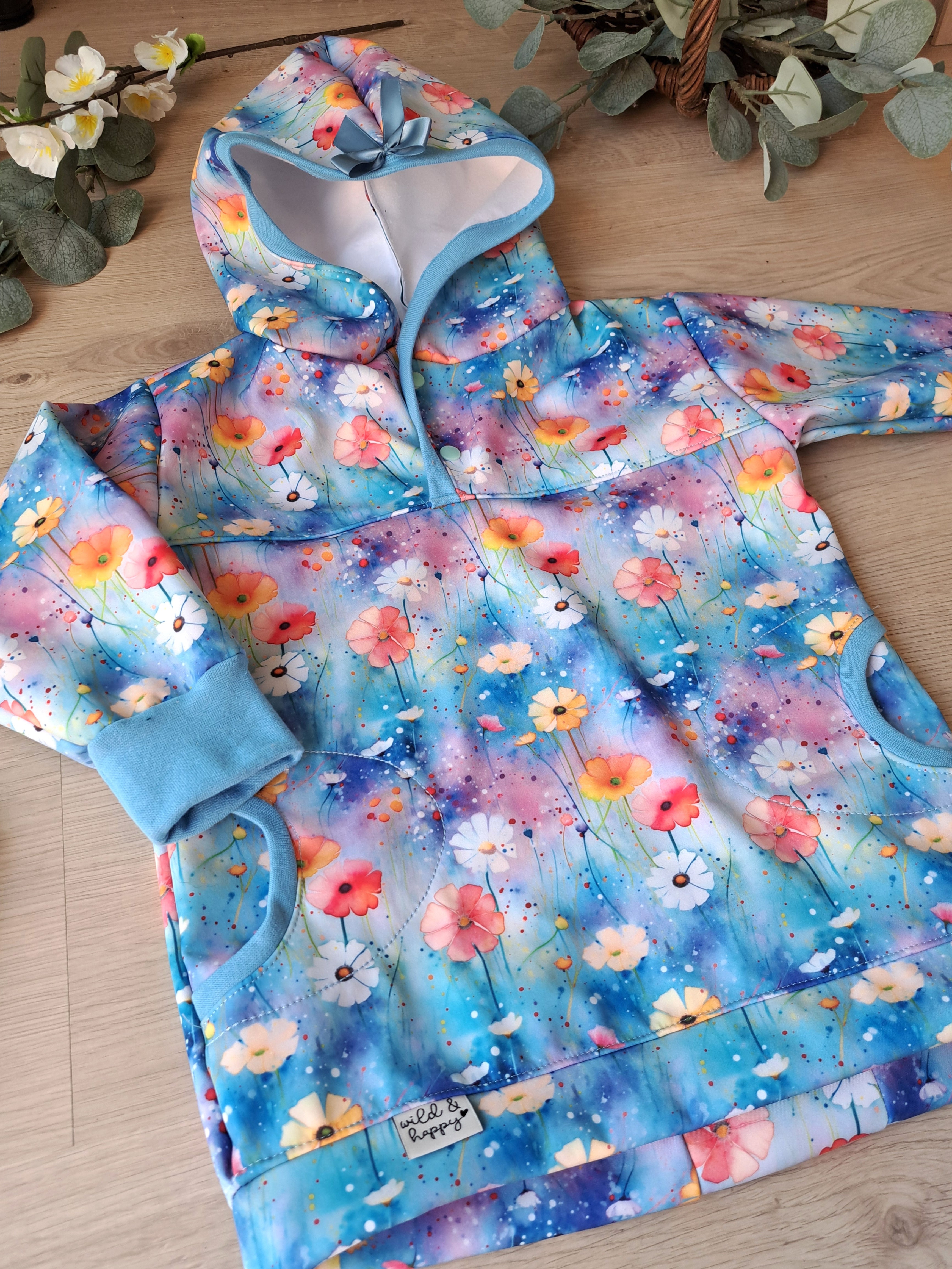 Blau Farbverlauf Blumen Dauervorbestellung