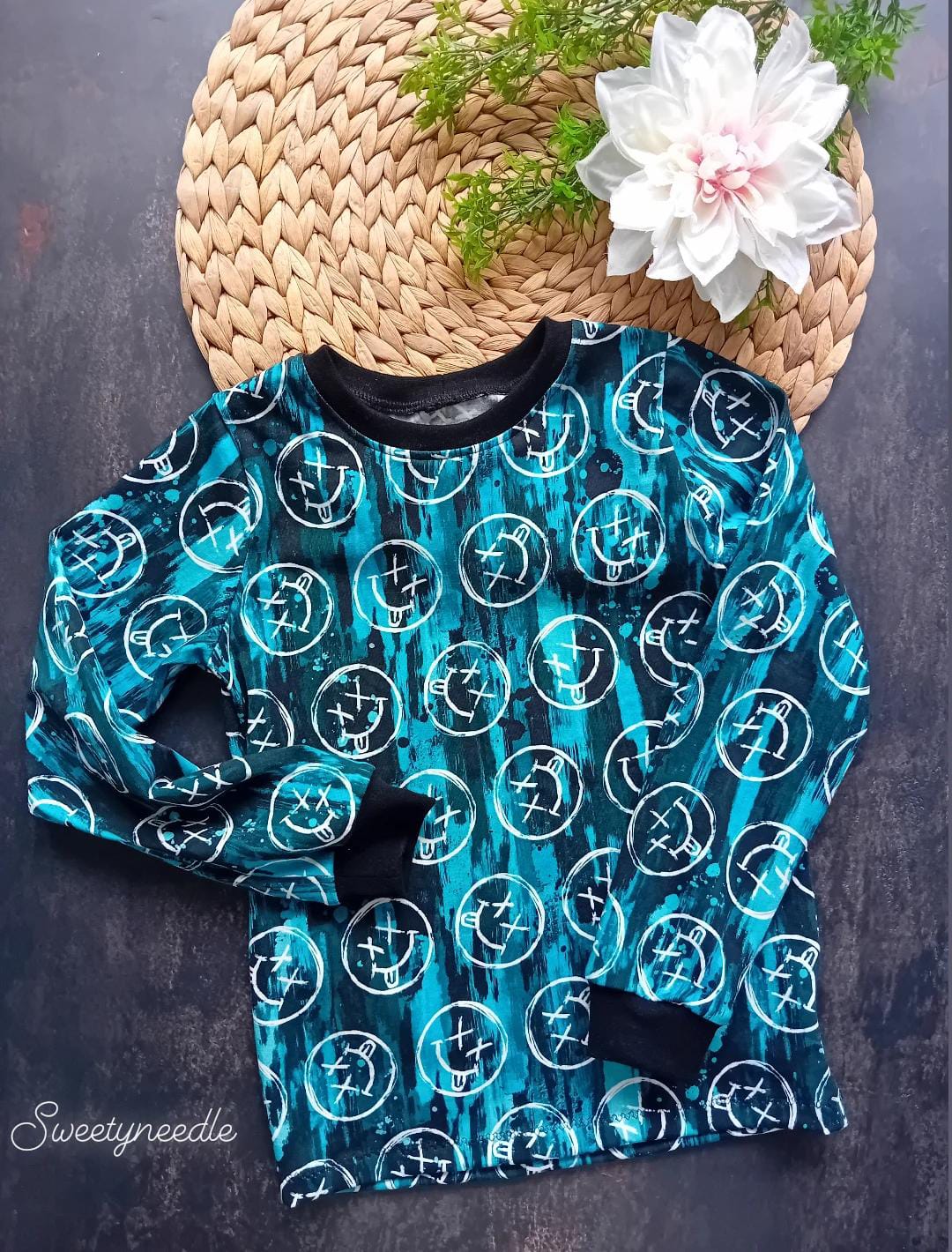 Blau Smileys Grunge Dauervorbestellung