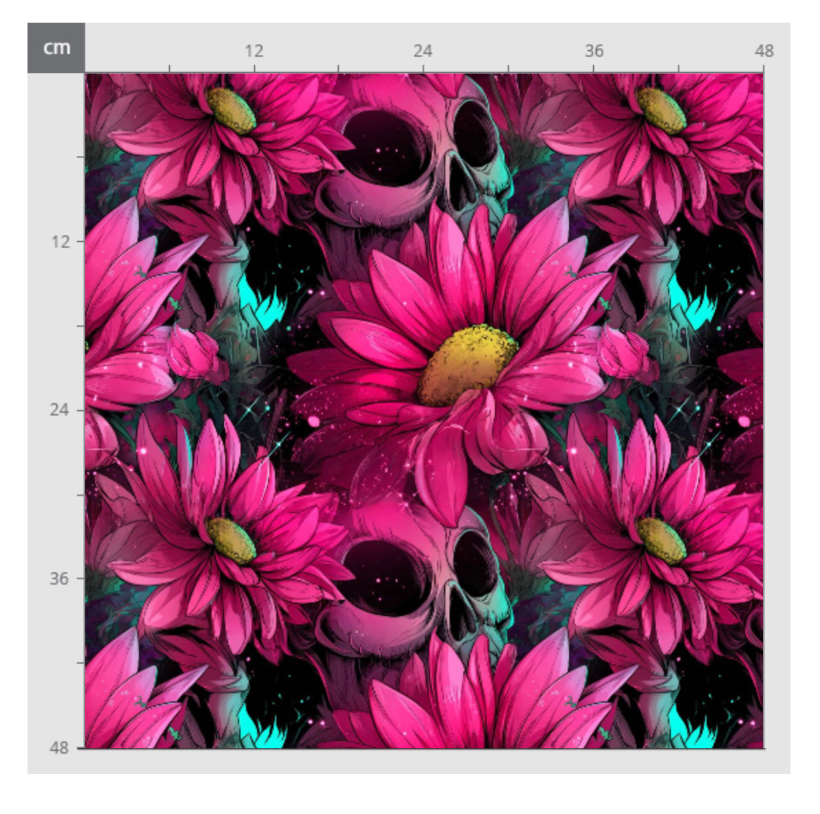Dauer Vorbestellung Neon Blumen Totenkopf