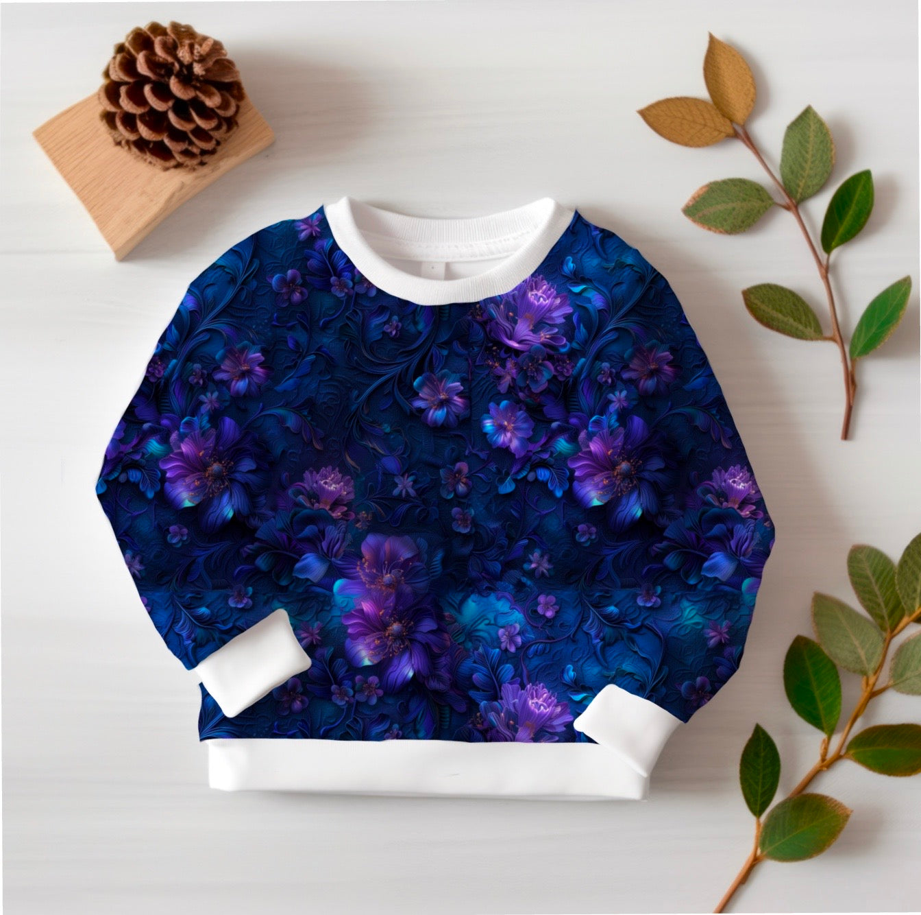 Blau lila Neon Blumen