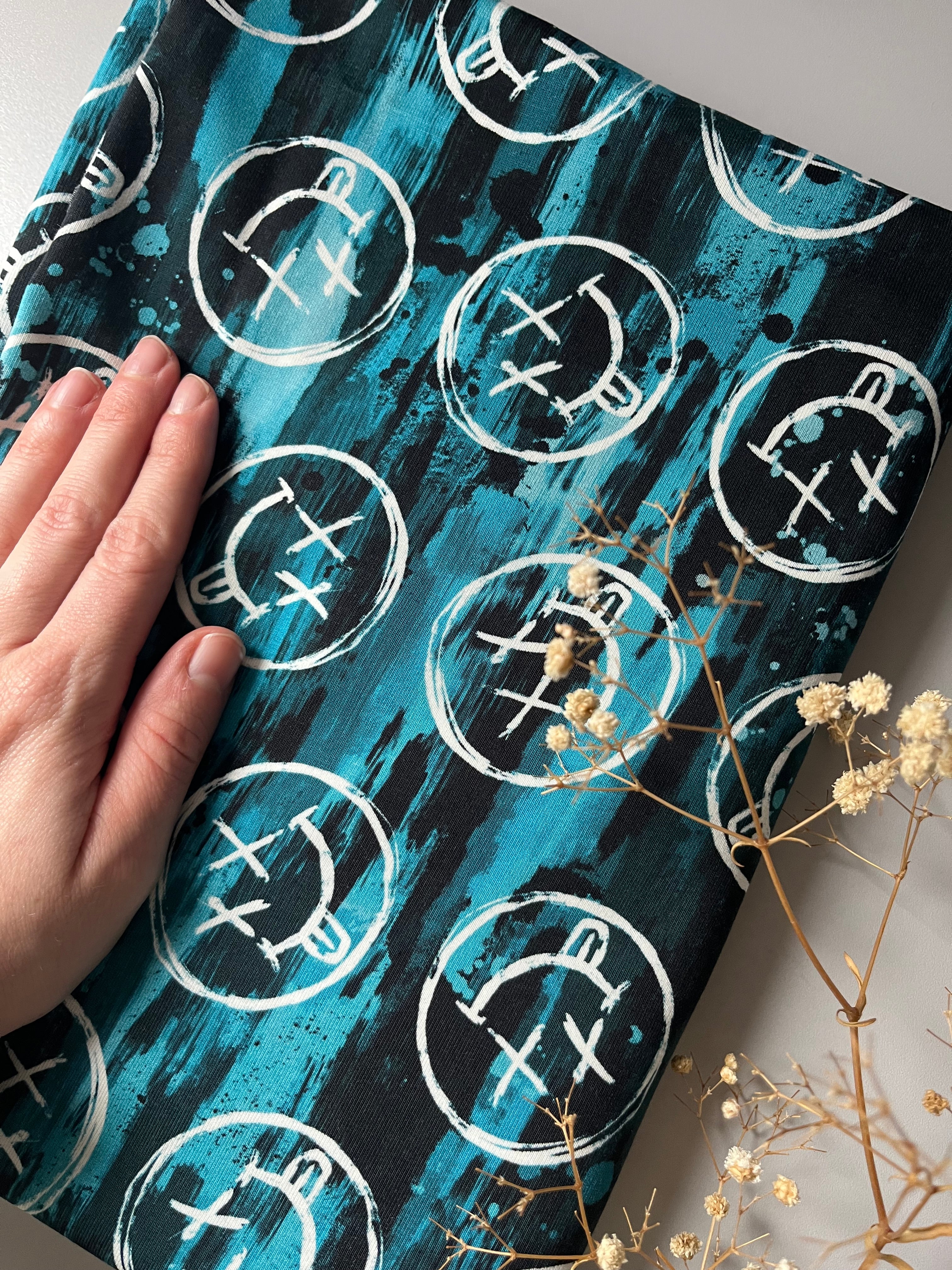 Blau Smileys Grunge Dauervorbestellung