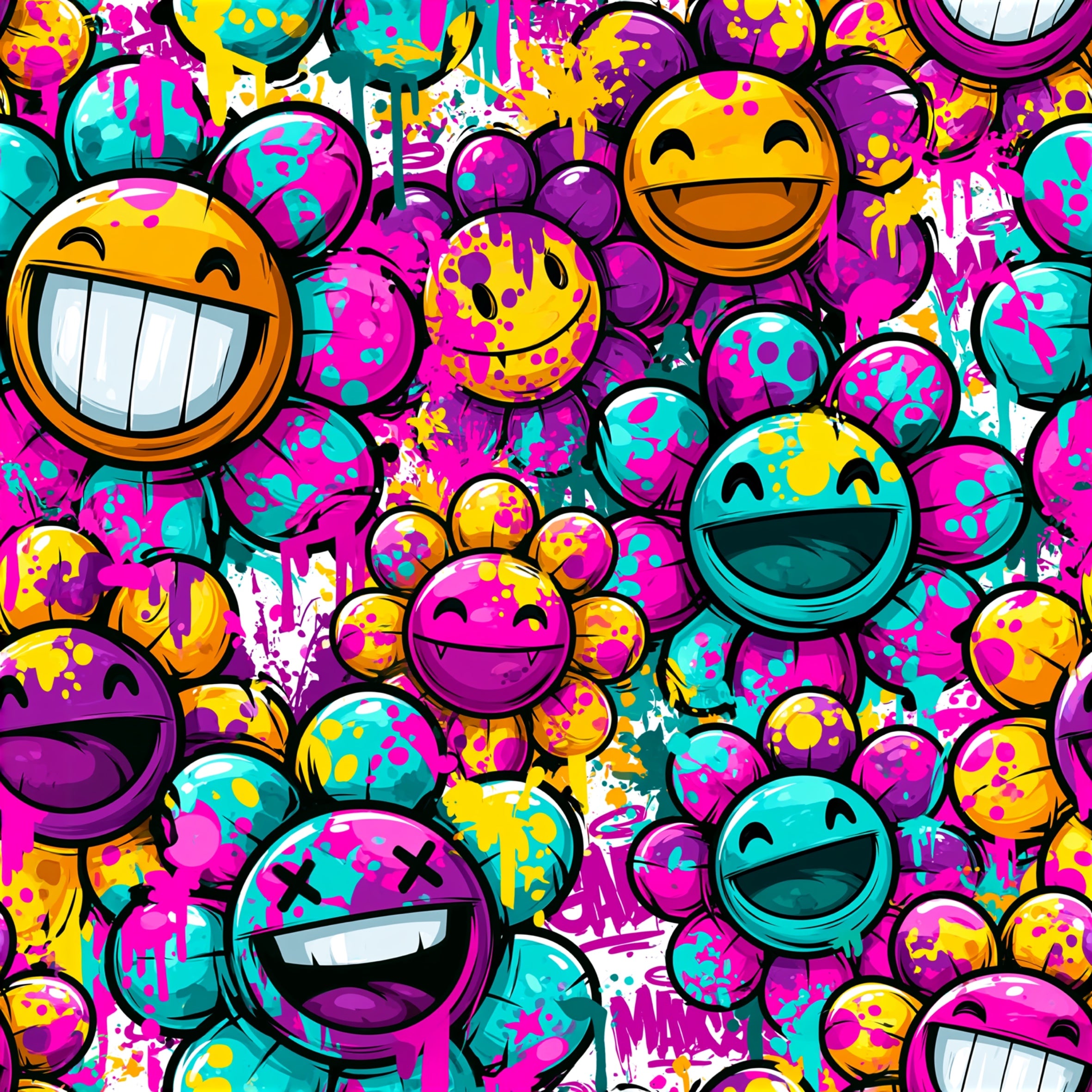 Bunte Smileys Blumen nur wenige Meter verfügbar  Juli Vorbestellung