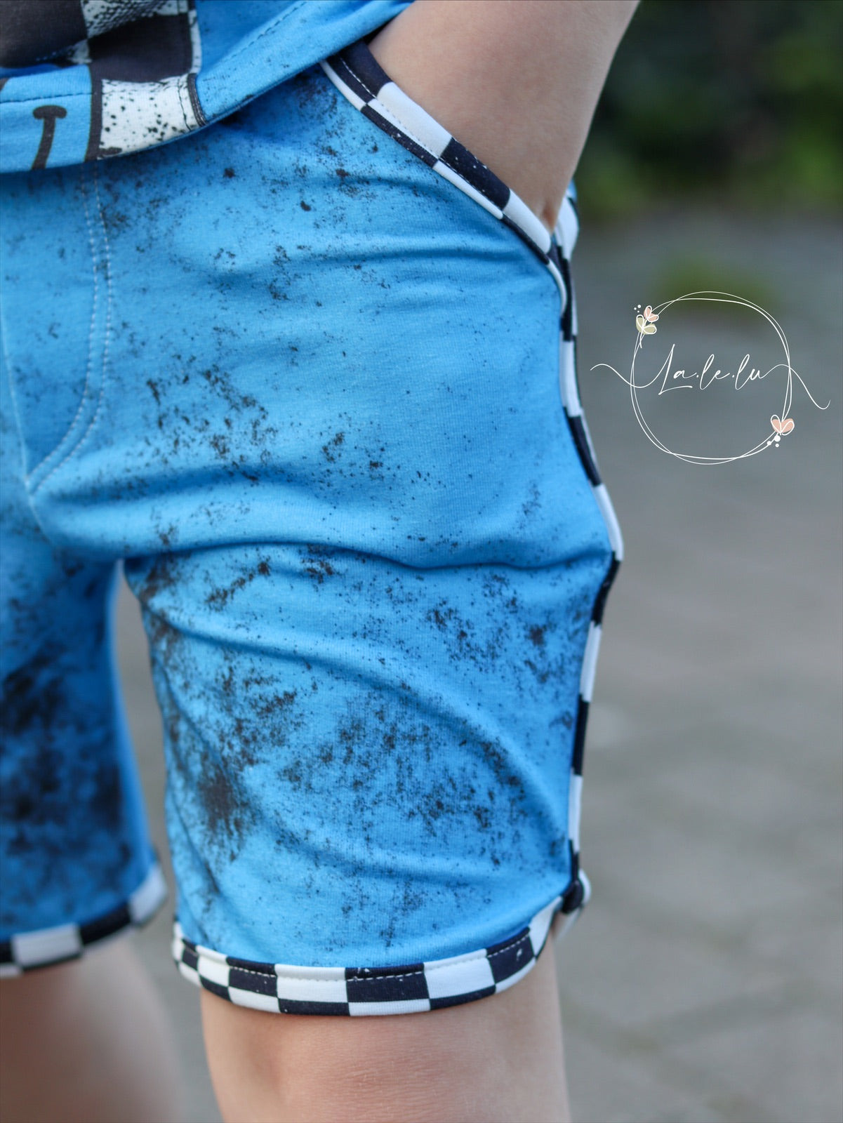 Smiley Schachbrett Blaue Grunge Dauervorbestellung